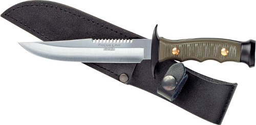 Μαχαίρι κυνηγίου - επιβίωσης με λαβή από ABS και δερμάτινη θήκη ζώνης